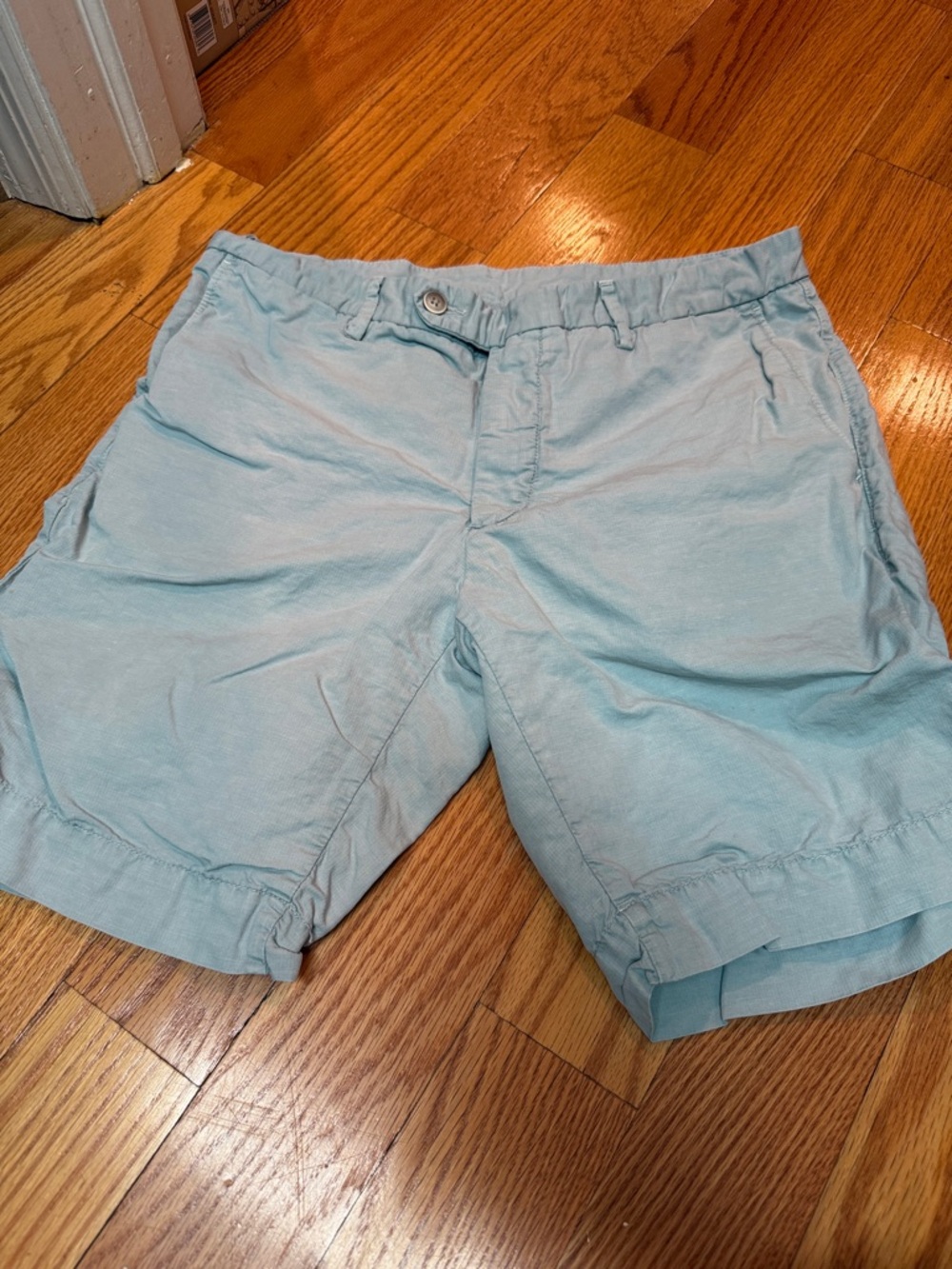 Hackett Light Blue Men’s Cotton Flat Front Shorts